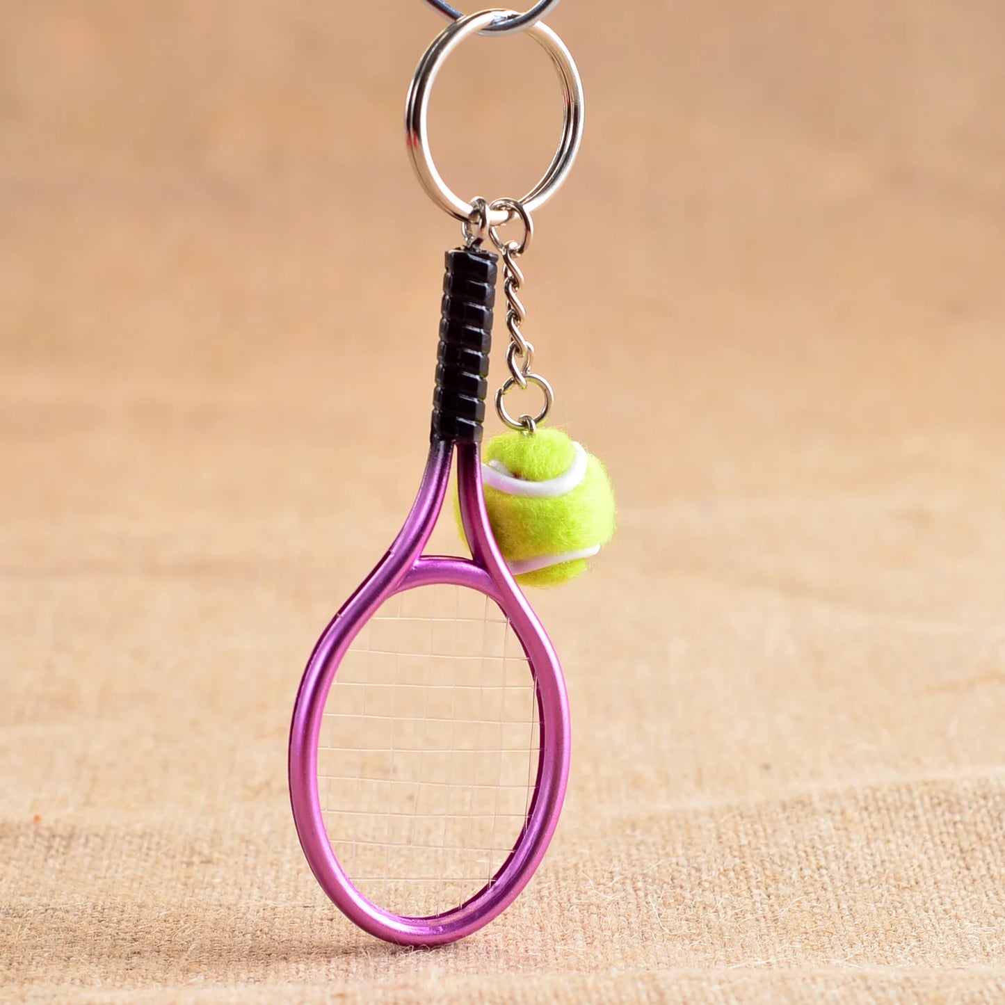 Cute Sport Mini Tennis Racket Pendant Keychain Keyring Key Chain Ring Finder Holer Accessories/Gifts