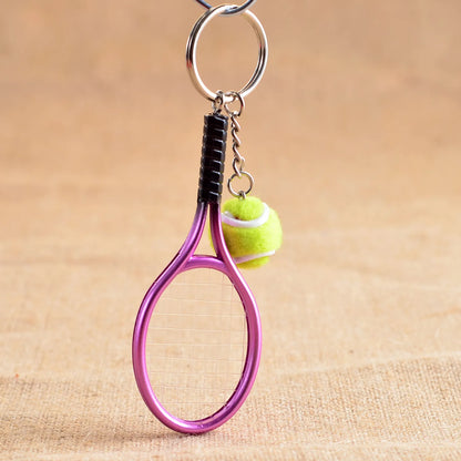 Cute Sport Mini Tennis Racket Pendant Keychain Keyring Key Chain Ring Finder Holer Accessories/Gifts