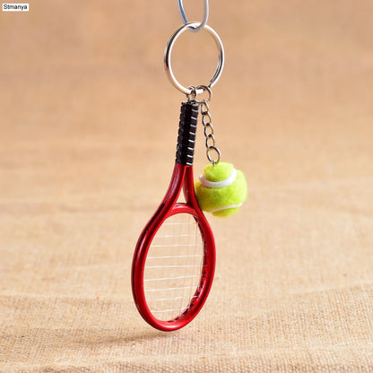 Cute Sport Mini Tennis Racket Pendant Keychain Keyring Key Chain Ring Finder Holer Accessories/Gifts