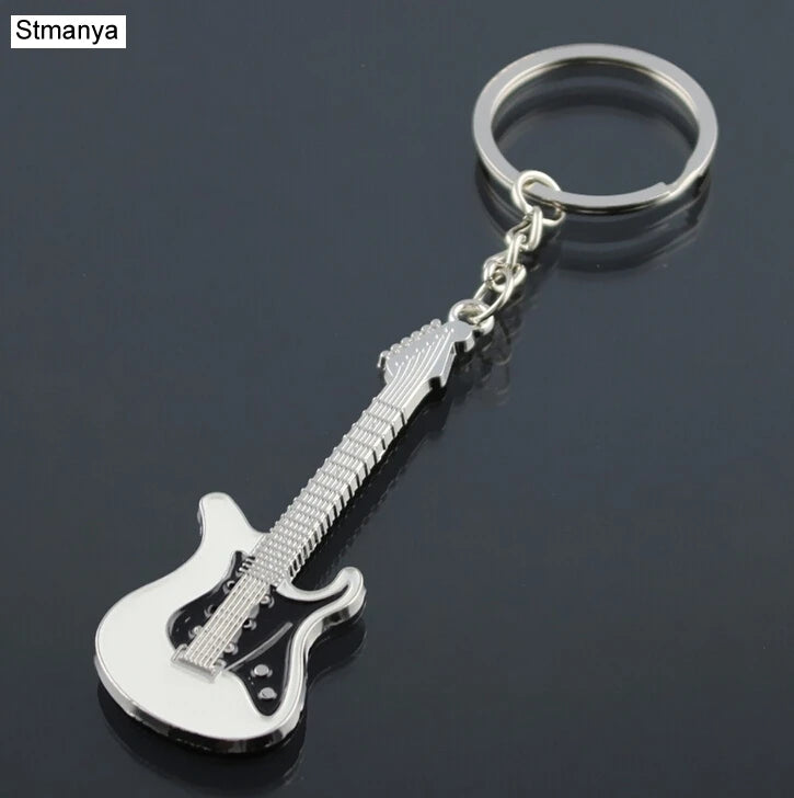 Classic Guitar Keychain Car Key Chain Key Ring  Musical Instruments  pendant For Man Women Gift wholesale 17079