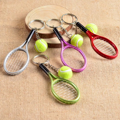 Cute Sport Mini Tennis Racket Pendant Keychain Keyring Key Chain Ring Finder Holer Accessories/Gifts