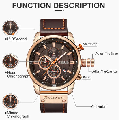 Top Brand Luxury Chronograph Quartz Watch Men Sports Watches Military Army Male Wrist Watch