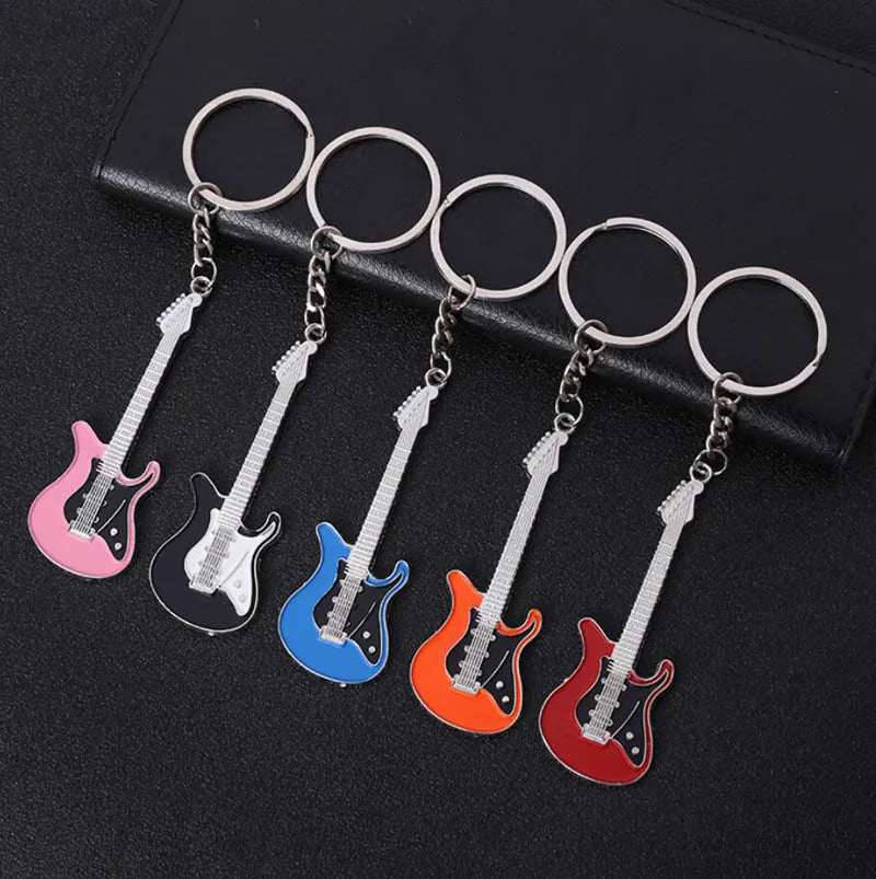 Classic Guitar Keychain Car Key Chain Key Ring  Musical Instruments  pendant For Man Women Gift wholesale 17079